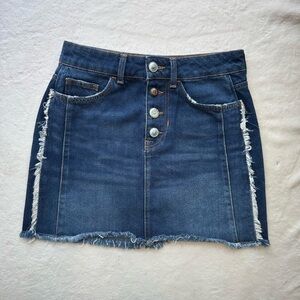 Zara Denim Mini Skirt with Decorative Button Detail, Western, Boho, Y2K, XS